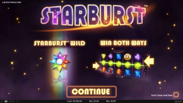 Výherní automat Starburst - NetEnt